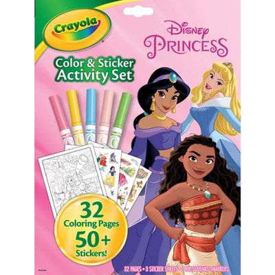 Crayola Princess Color & Sticker Activity Set: Disney Princess Coloring Book for Kids with Marker... | Target