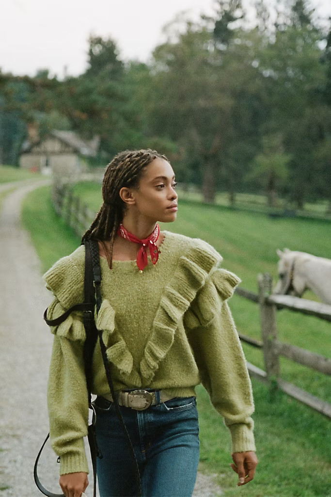 Viveka Ruffled Pullover | Anthropologie (US)