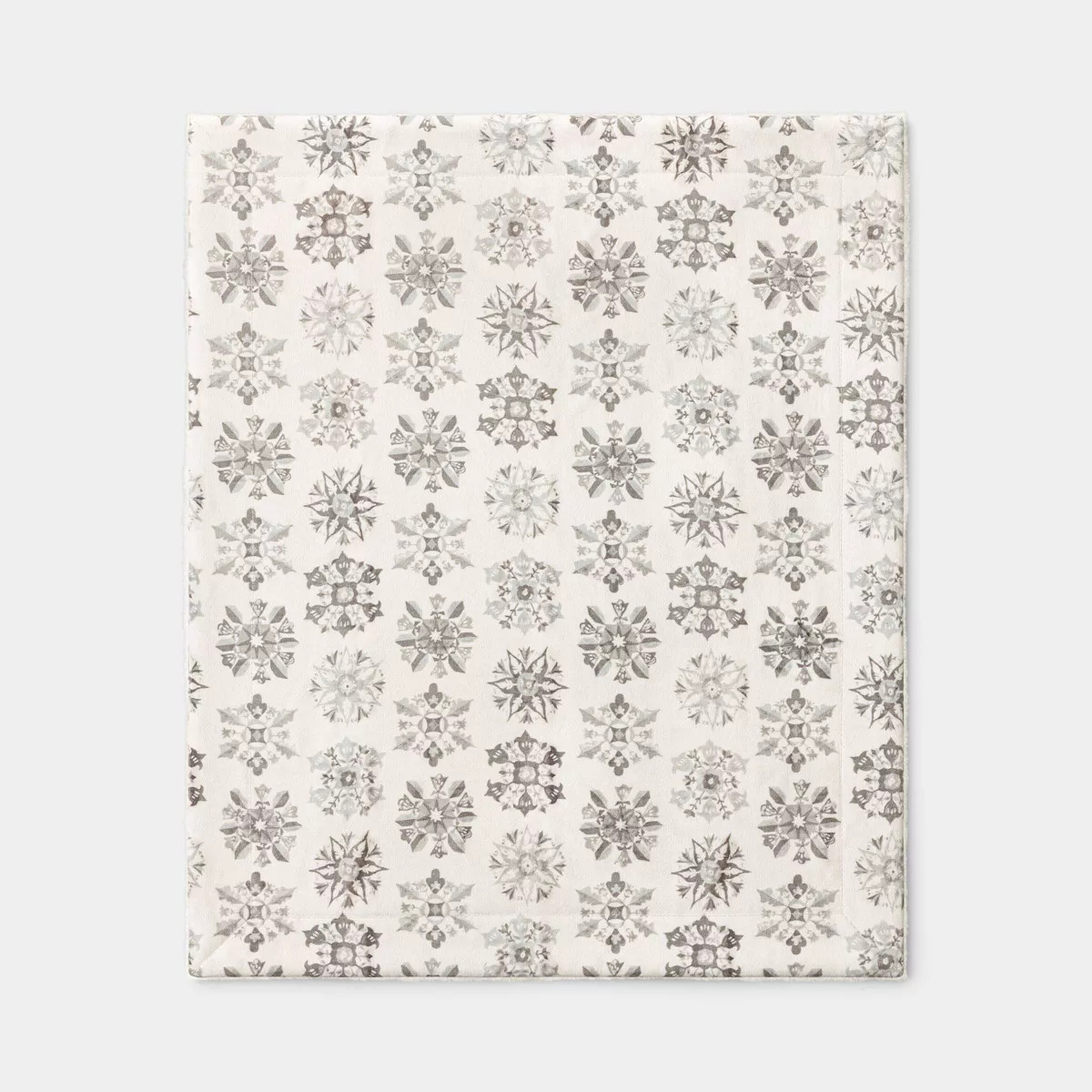 Snowflake Plush Throw Blanket with Faux Shearling Reverse Gray -Threshold™ | Target