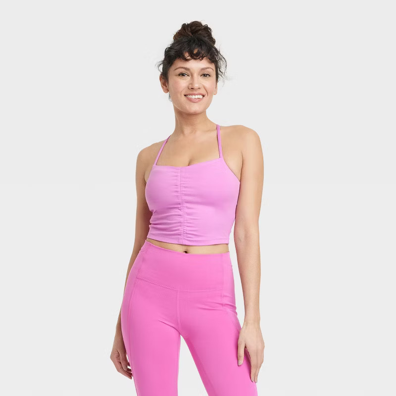 Women's Flex Shirred Cropped Tank Top - All in Motion™ | Target