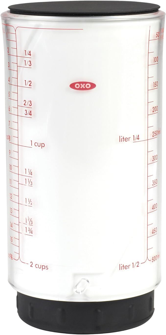 OXO Good Grips 2 Cup Adjustable Measuring Cup, Clear/Black | Amazon (US)
