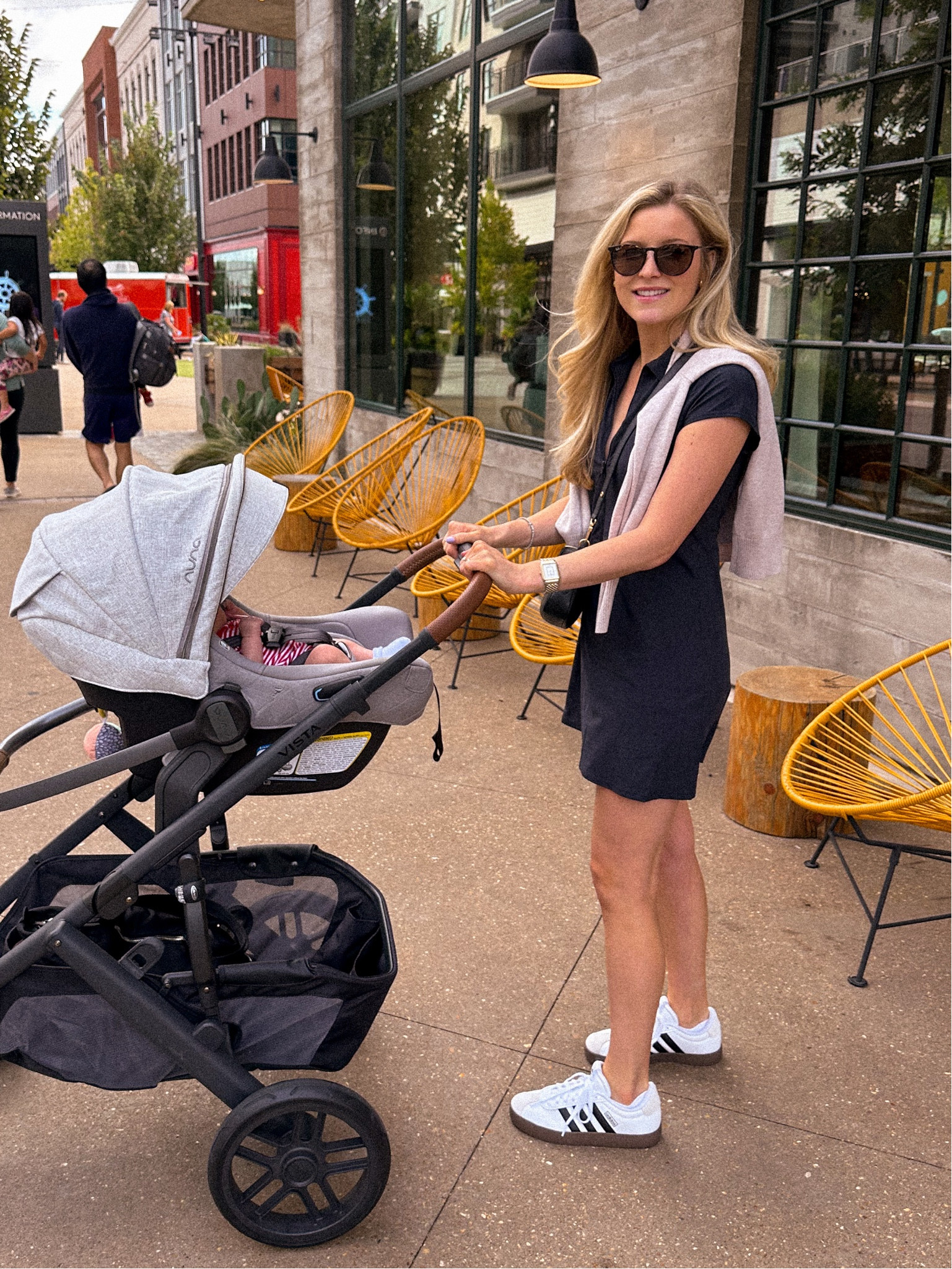The perfect little fall dress to layer under hoodies and sweaters. I’m wearing a S. Fits tts. Shoes fit slightly big, but I still prefer my true size. Linking our nuna car seat + uppa baby stroller = the BEST combo. All you need are the adapters to attach your car seat (linking those also)  

#LTKbaby #LTKfamily #LTKfindsunder100