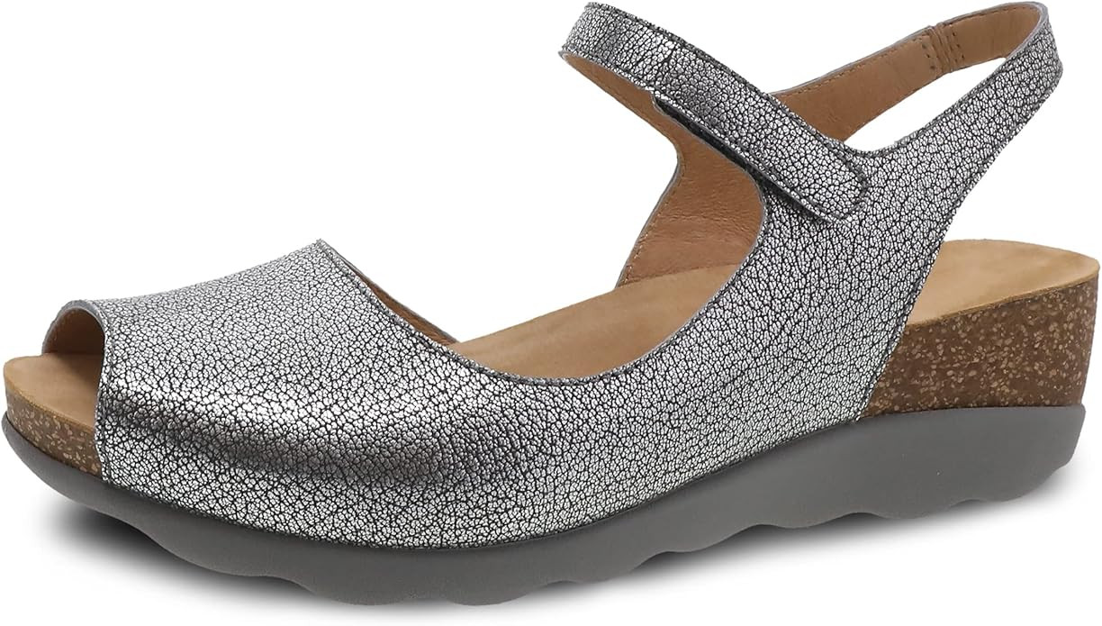 Dansko Marcy Slip-On Wedge Sandal for Women - Comfortable Wedge Shoes with Arch Support -Adjustab... | Amazon (US)