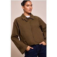 Khaki Long Sleeve Trench Style Jacket | PrettyLittleThing UK