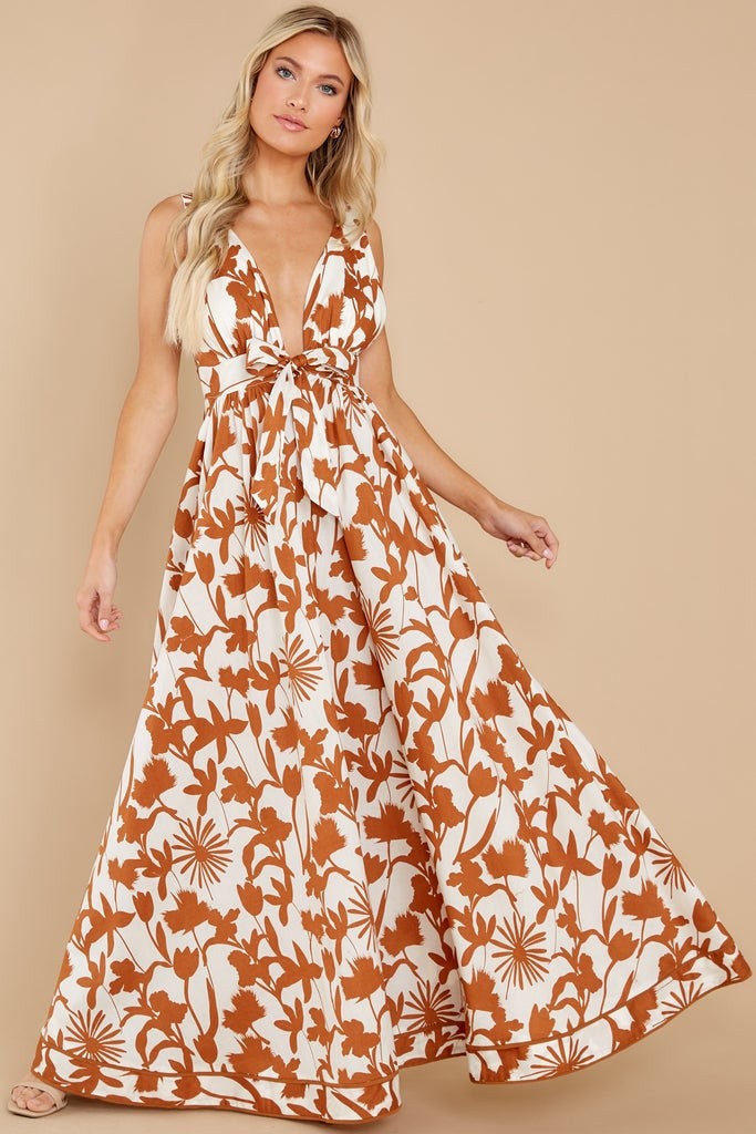Subtly Sweet Cream Multi Print Maxi Dress | Red Dress 
