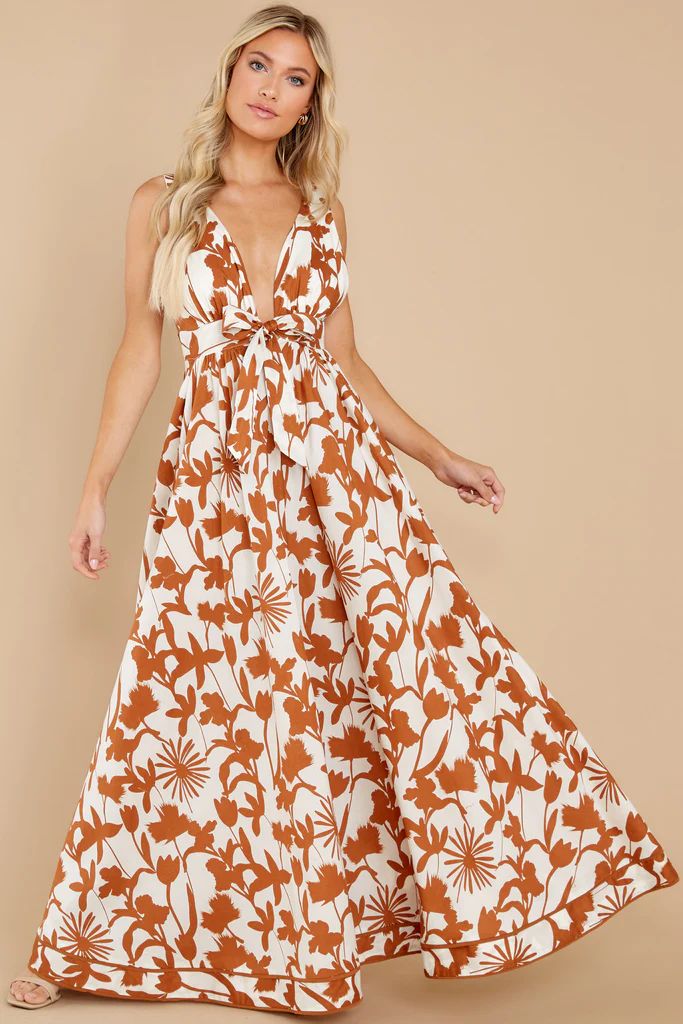 Subtly Sweet Cream Multi Print Maxi Dress | Red Dress 