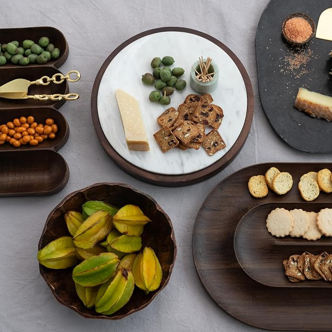 Bloomingville Mango Wood Chip and Dip, Walnut Finish | Amazon (US)