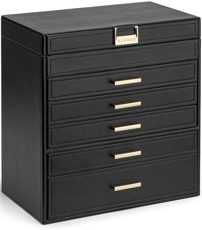 Vlando 6 Layer Large Jewelry Box - Jewelry Holder Organizer, Jewelry Box Organizer for Drawer Nec... | Amazon (US)