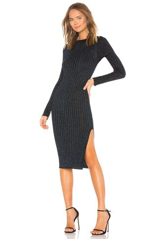 superdown Aliza Sweater Dress in Blue Metallic from Revolve.com | Revolve Clothing (Global)