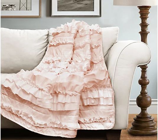 Belle Pink Blush Throw by Lush Decor - QVC.com | QVC