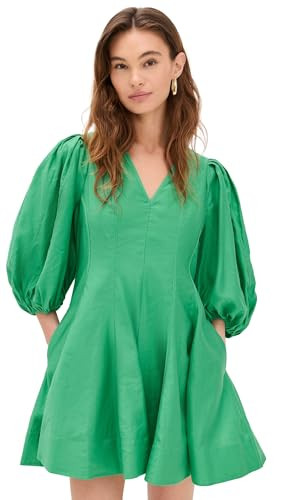 English Factory Women's Puff Sleeve Flare Mini Dress, Green, L | Amazon (US)