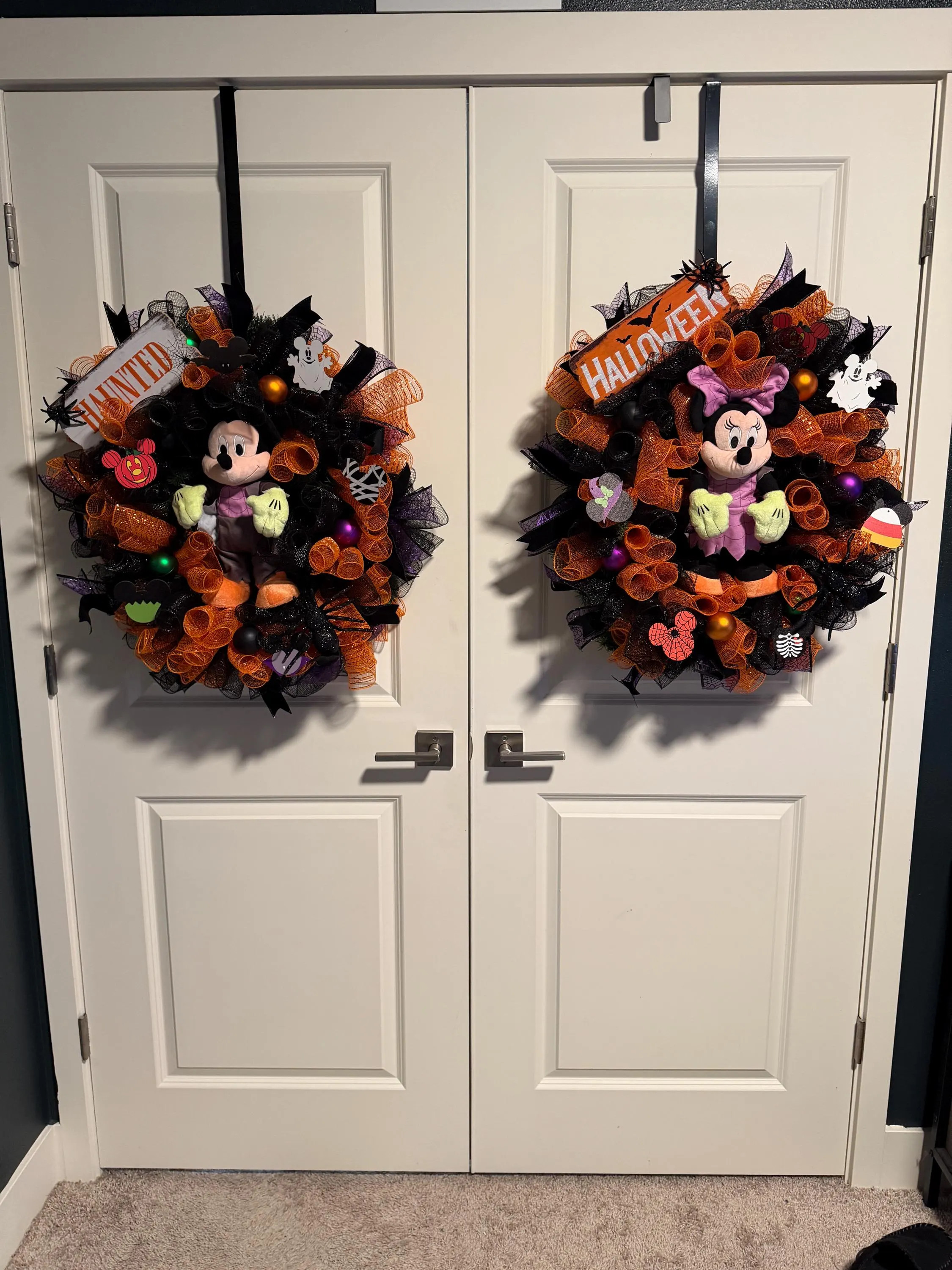 Double Door Halloween Mickey & Minnie Wreath Set | Disney-Inspired Halloween Decor | Front Door Wreath Pair | Fall Decor | Etsy (Global)