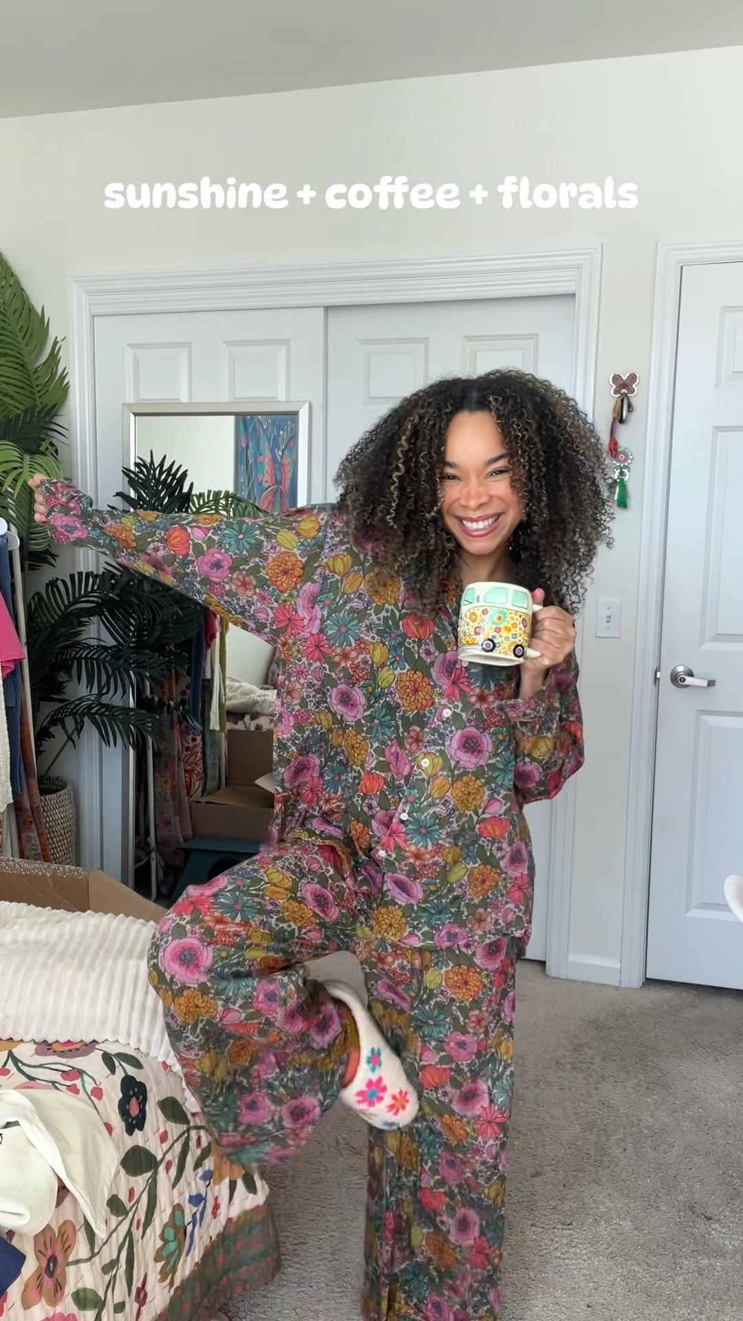 Sunday Scaries? Not in this outfit! 🌸 Sunshine + Coffee + Florals ✨ 

#LTKselfcare #LTKSpringSale #LTKootd