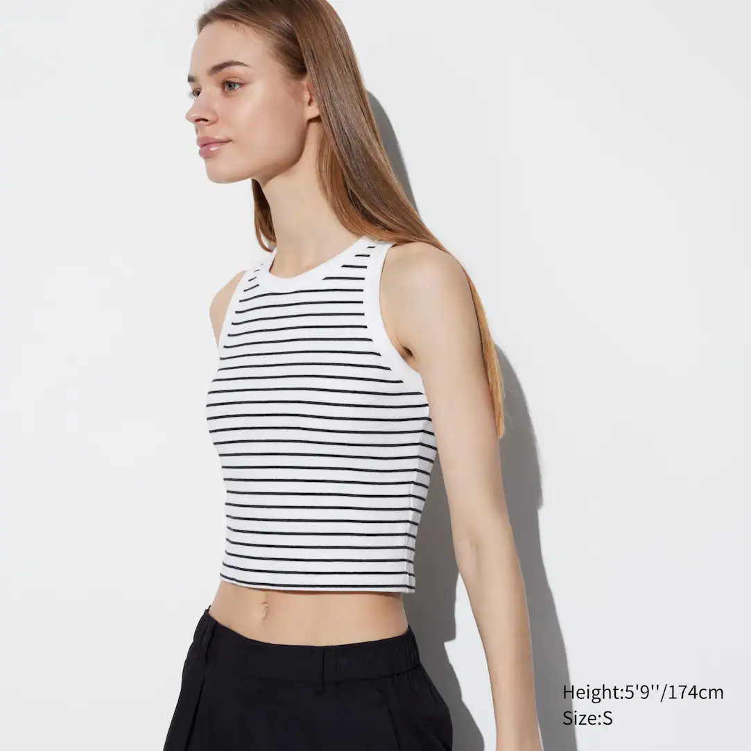 Ribbed Cropped Fit Sleeveless Bra Top | UNIQLO (UK)