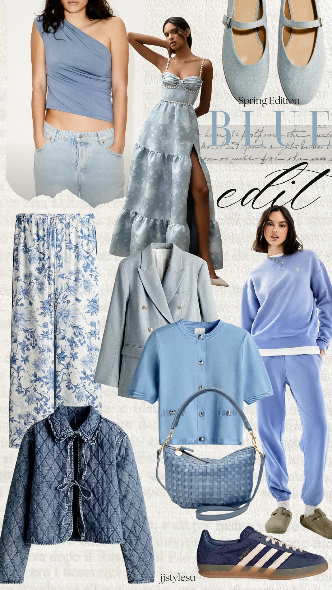 ᴮᴸᵁᴱ ᴱᴰᴵᵀ 
Spring Time Finds🩵💙




spring arrivals, spring time, spring fashion, blazers, wide legged pants, denim jacket, one shoulder top, cardigans, shoulder bag, adidas, polo, sweatshirt, jean jacket, 

#LTKSeasonal #LTKShoeCrush #LTKOver40