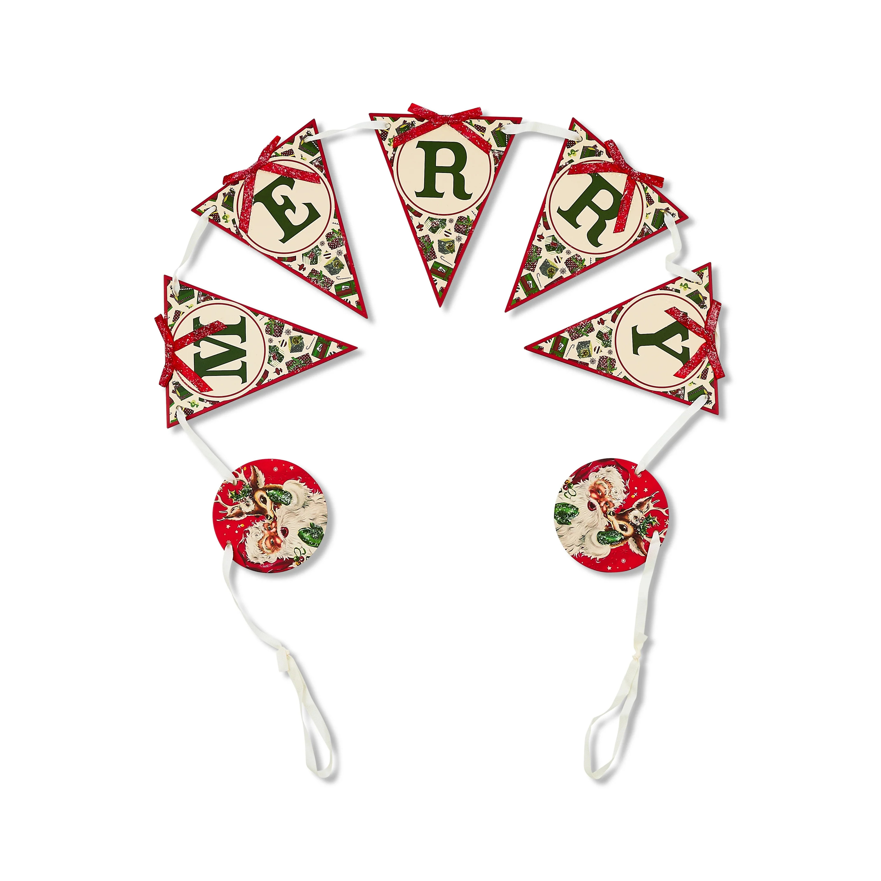 Mr. Christmas 72-inch-long Decorative Vintage Merry Christmas Banner Decoration, Red - Walmart.co... | Walmart (US)