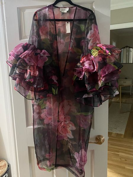Stunning ruffle sleeve kimono on major sale! 

#LTKfindsunder100 #LTKmidsize #LTKstyletip