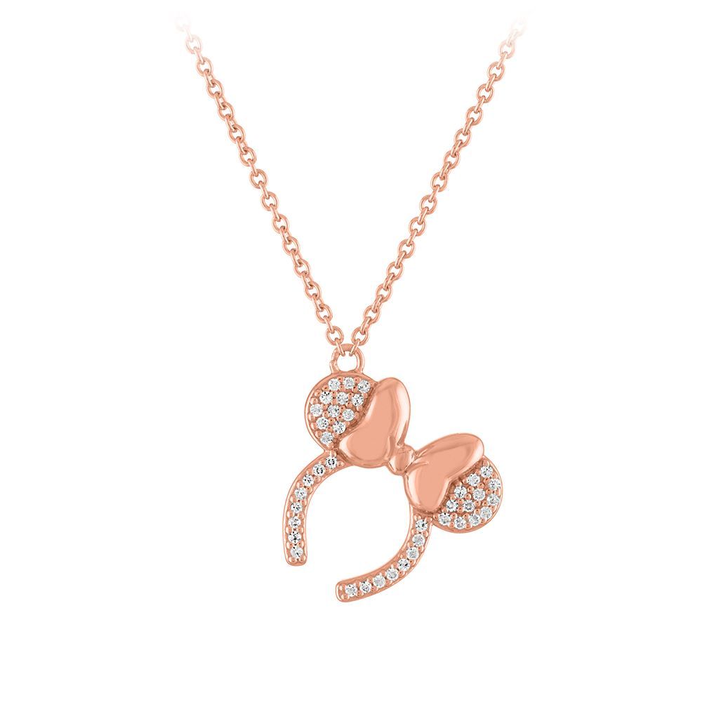 Minnie Mouse Ears Headband Necklace by Rebecca Hook – Rose Gold | Disney Store