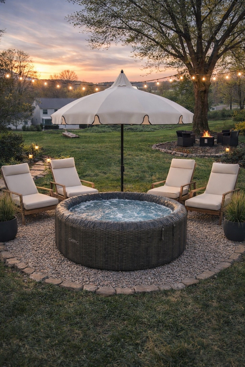 So ready to be outside all spring and summer long! This is our backyard inspo pic! Linked our exact set up that I ordered! Our hot tub we are turning into a plunge pool, exact umbrella and everything we are using! This is everything you need to make your outdoor space the vibe! 😍 Outdoor chaise lounges, outdoor sectional, spring, spring outdoor

#LTKSwim #LTKHome #LTKSpringSale
