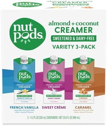 nutpods Zero-Sugar Sweetened Coffee Creamer, Variety 3 Pack, Dairy-Free, 5 Calories per serving, ... | Amazon (US)