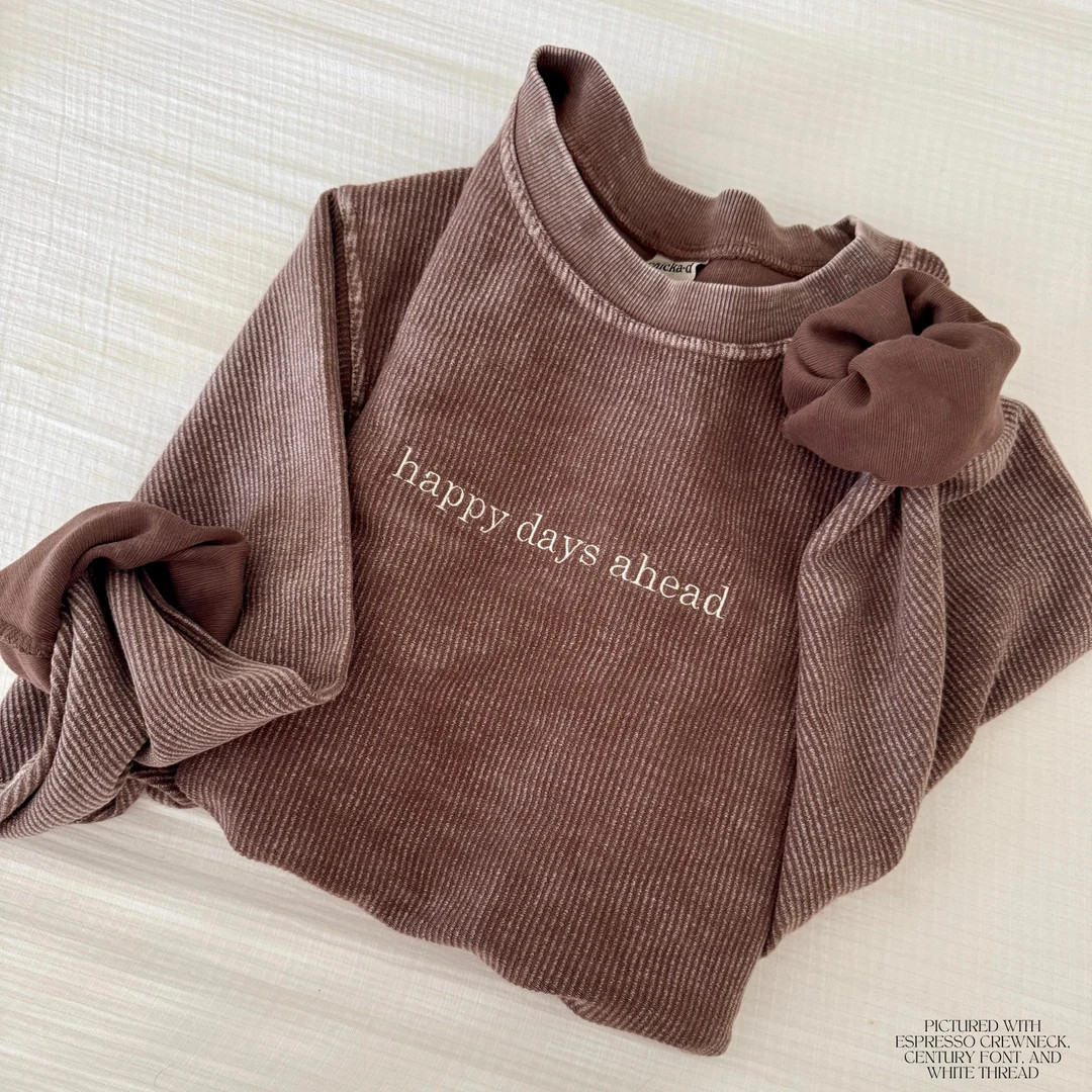 Custom Embroidered Corded Sweatshirt, Varsity Crewneck, Embroidered Waffle Knit Crewneck, Persona... | Etsy (DACH)