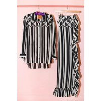 Ruffle Power Pareo Bunny Stripe Black | Size: 1 | Color: Bunny Stripe Black | Curio