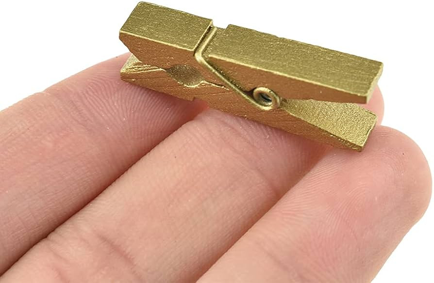 HAHIYO Gold Wooden Clothes Pins Clothespins Small Do NOT Fall Apart 1.38 inches Length 50 Pack St... | Amazon (US)