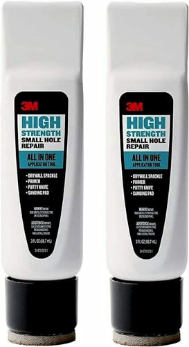 3M Small Hole Repair High Strength, All in One Applicator Tool, 2-Pack, Quick and Easy Repair for Nicks and Nail Holes, Includes Putty Knife, Spackle, and Sanding Pad For Wall Repairs (SHR-AIO-2-SIOC) | Amazon (US)