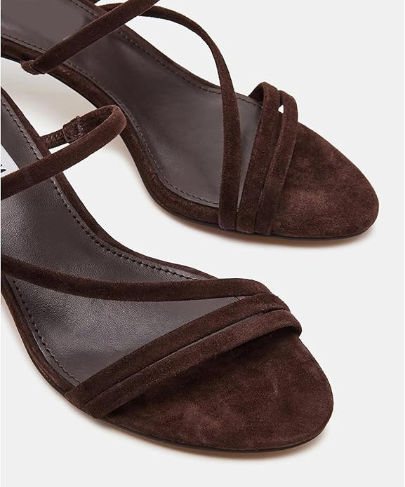 Black Kitten Heels Sandals for Women Round Open Toe Strappy Heels mules Slip on Low Heels Heeled ... | Amazon (US)