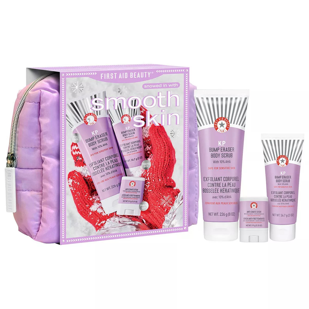 First Aid Beauty Snowed In with Smooth Skin - Body Holiday Gift Set and Travel Bag | Kohl's