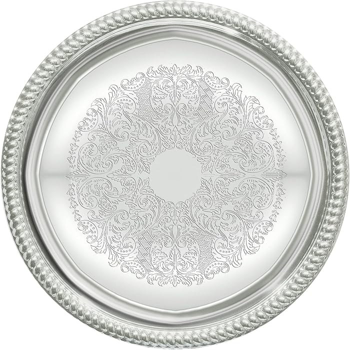 Winco CMT-14 Round Tray, 14-Inch, Chrome,Medium | Amazon (US)