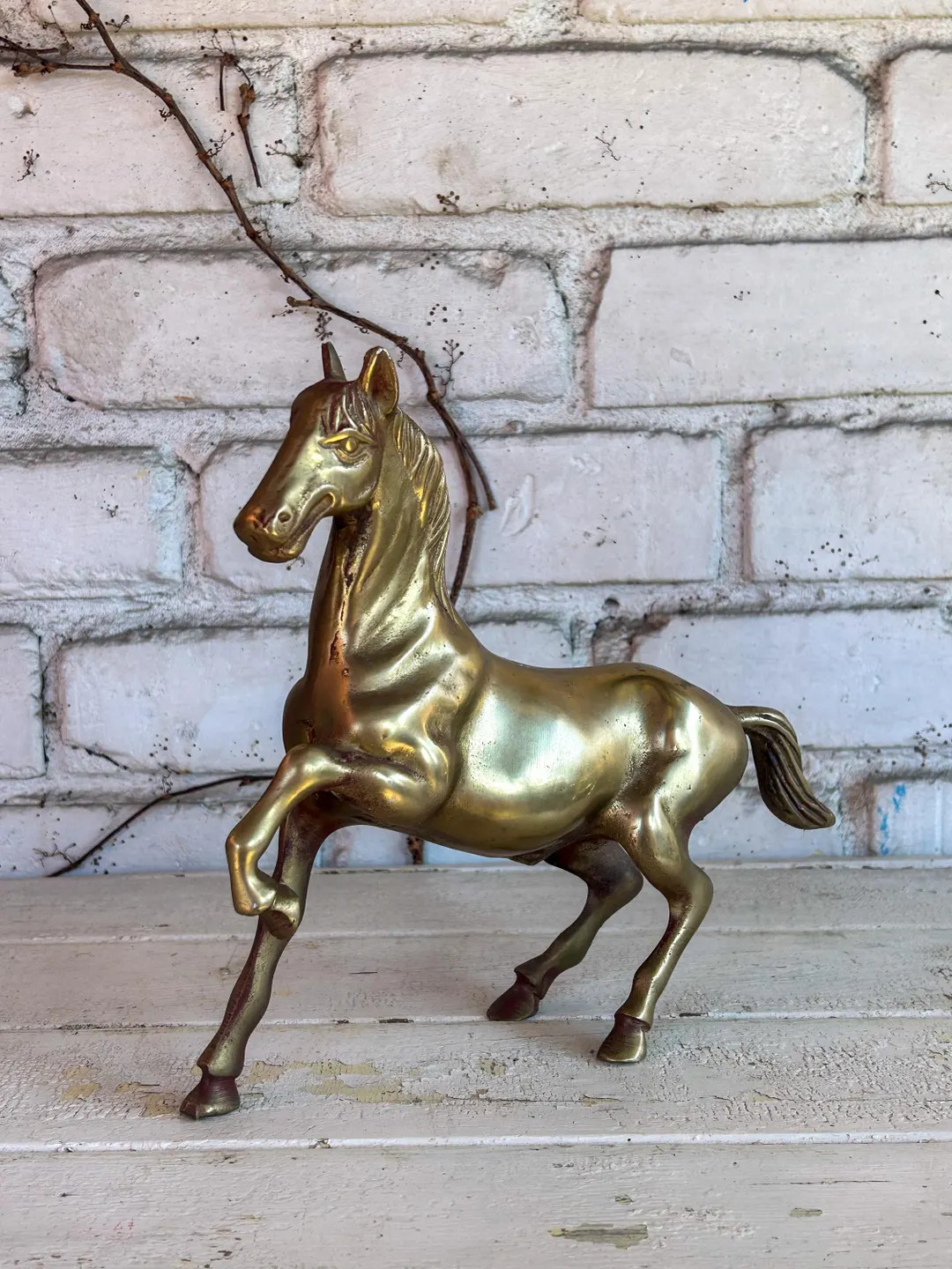 Vintage Solid Brass Prancing Horse, Equestrian Decor, Brass Decor - Etsy | Etsy (US)