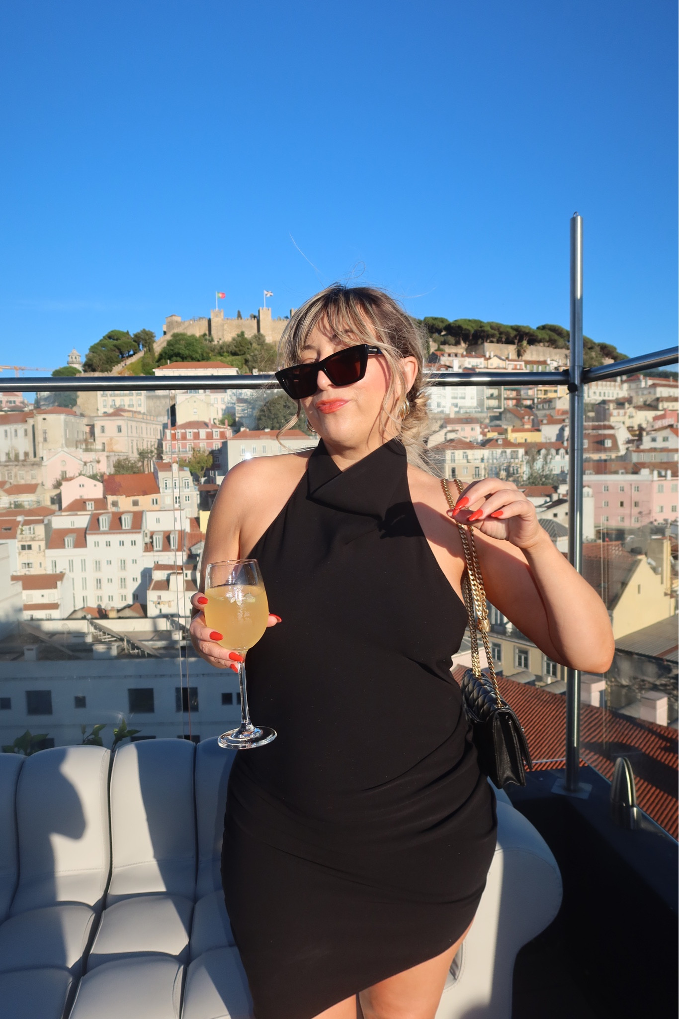 Outfit for welcome cocktails at a rooftop bar for my friend’s wedding in Lisbon! This little black dress is so chic and looks amazing on! 

#LTKTravel #LTKStyleTip