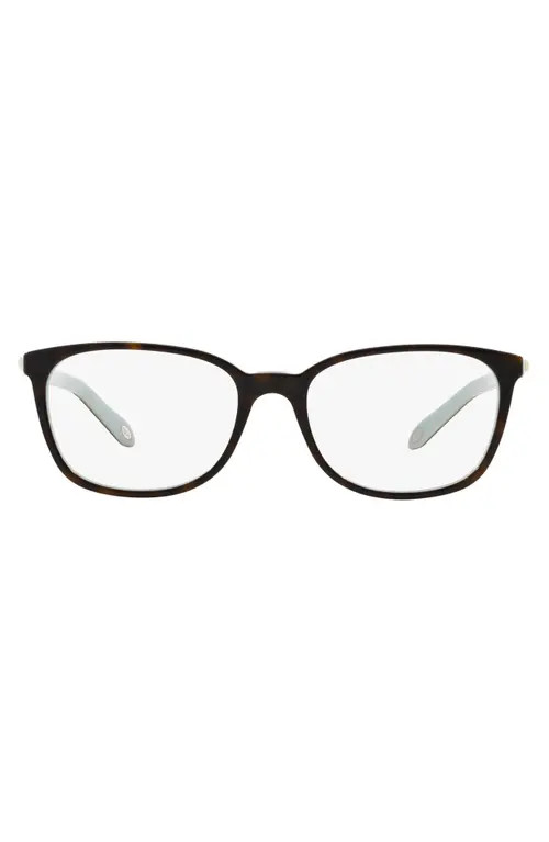 Tiffany & Co. 53mm Optical Glasses in Havana/Blue at Nordstrom | Nordstrom