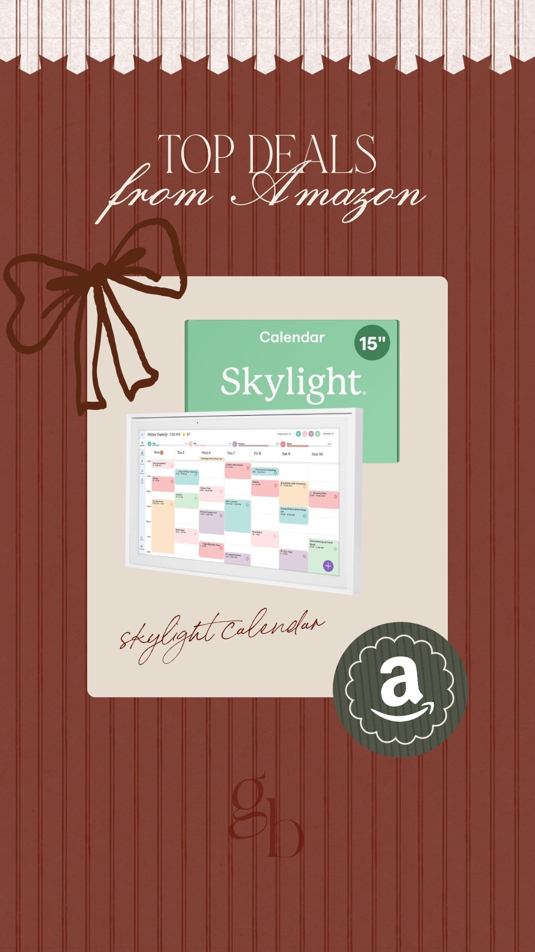 GIANNAS TOP DEALS

Skylight calendar for the busy bee!!

Black Friday deals, big deals, top deals, Amazon deals, Amazon finds, on sale now, shopping deals, best deals.

#LTKCyberWeek #LTKHoliday #LTKGiftGuide