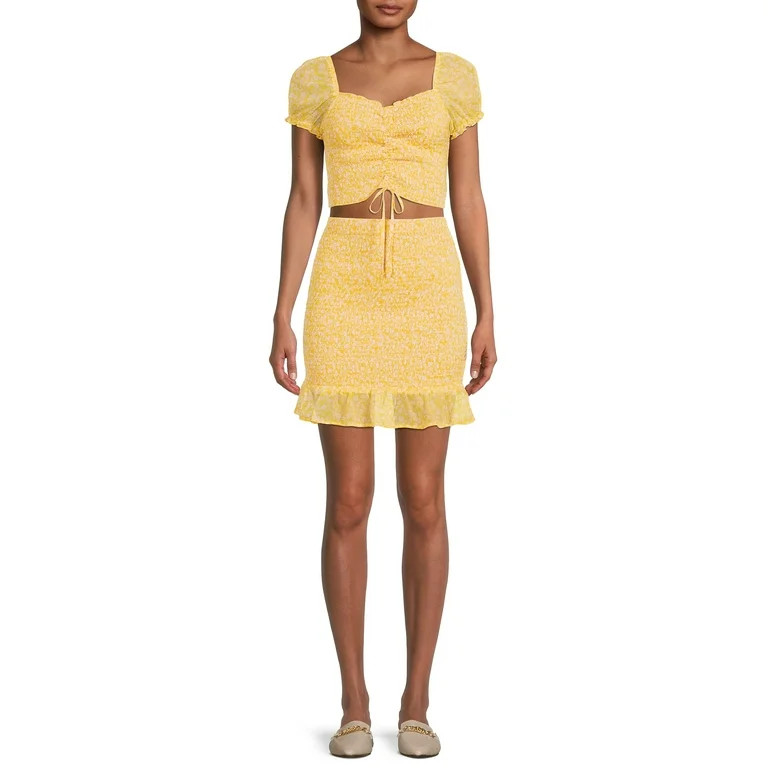 No Boundaries Juniors’ Top and Skirt Set, 2-Piece | Walmart (US)