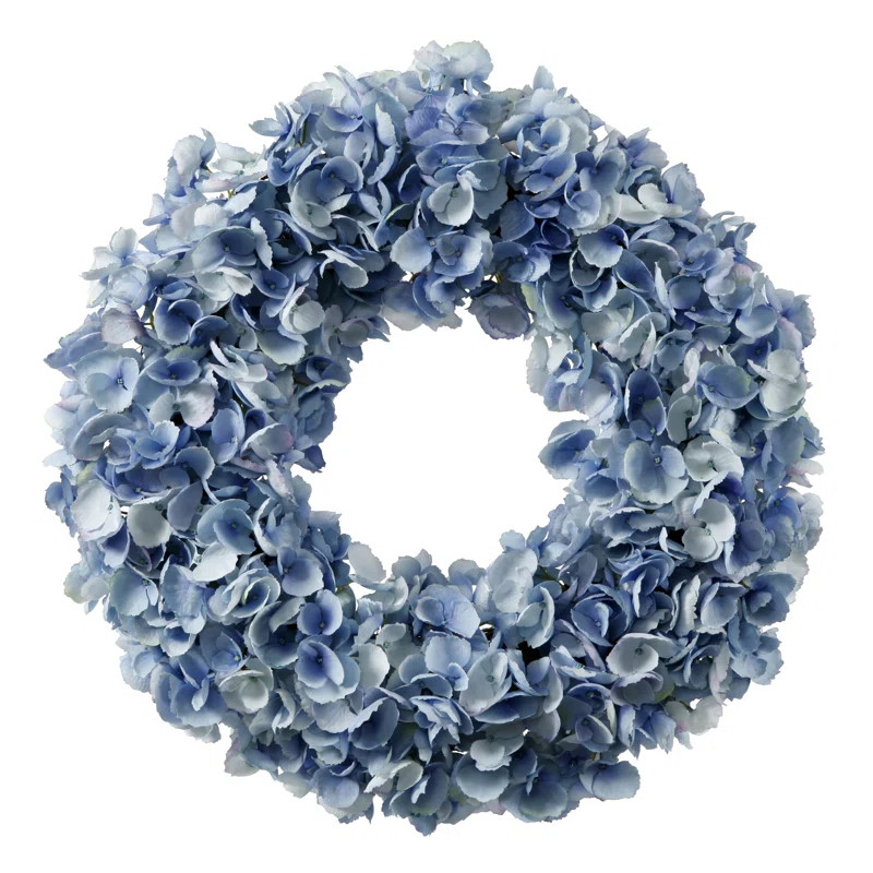 Dried Hydrangea Polyester 24'' Wreath | Wayfair North America