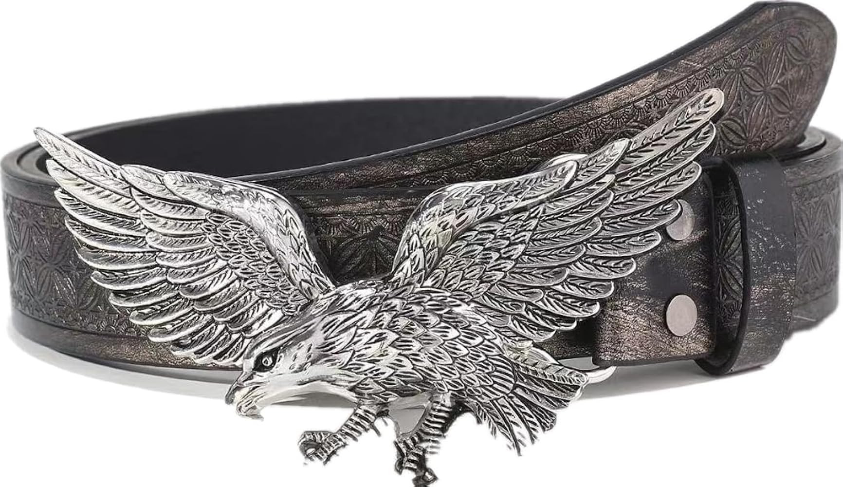 VERENIX Flying Eagle Western Cowboy Retro Brown Leather Decolouration Waist Belt for Men Causal G... | Amazon (US)