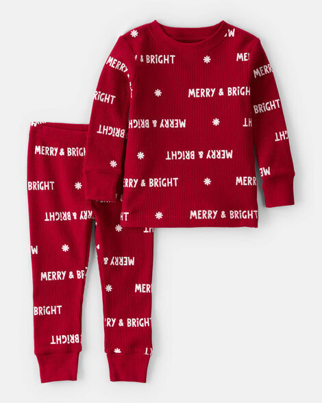 Baby Merry & Bright Christmas Cotton Long-Sleeve 2-Piece Pajamas - Red | Carter's Inc
