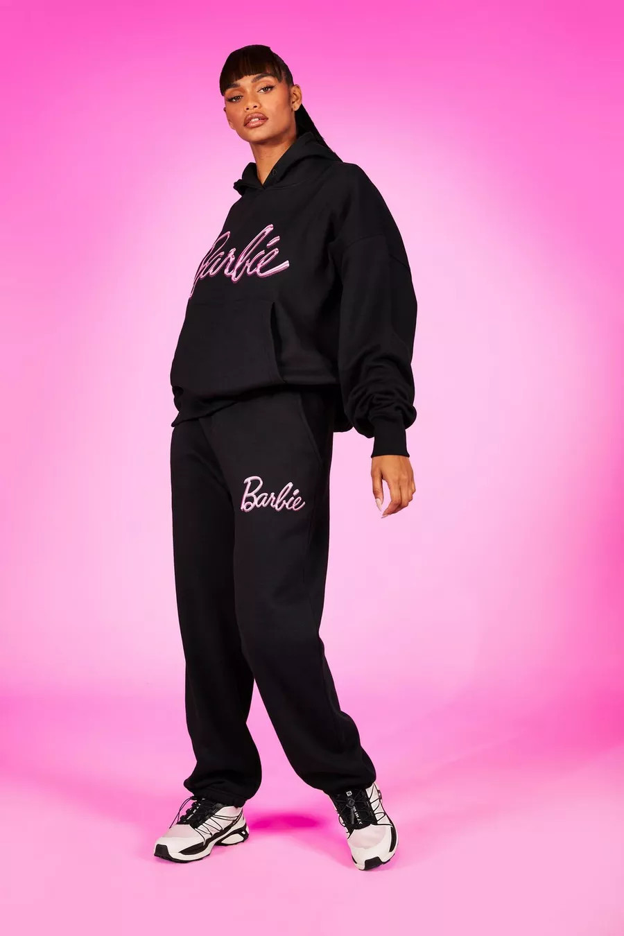 Barbie Slogan Printed Oversized Joggers | Boohoo.com (US & CA)