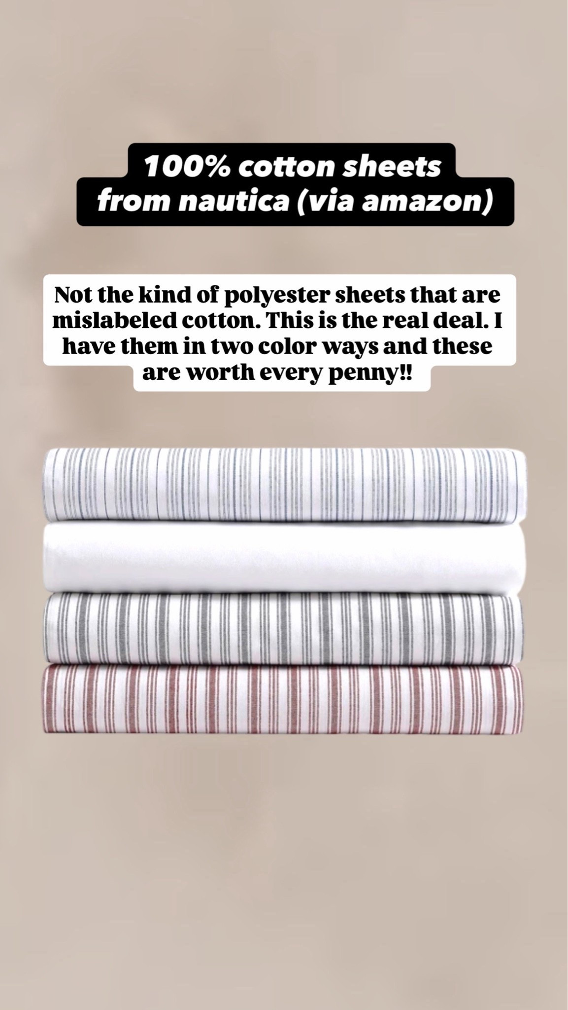 These are the best fitted REAL cotton fitted sheet for that price.  Personally I love the Ralph Lauren inspired design. Looks very five star hotel! 
Cannot recommend enough