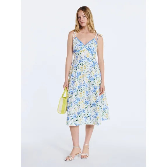 Free Assembly Women's Sleeveless Cotton Panel Midi Dress, Size-XS-XXL | Walmart (US)