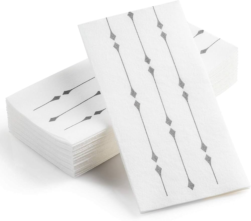 50-Pack BloominGoods Disposable Hand Towels & Decorative Bathroom Napkins | Soft and Absorbent Li... | Amazon (US)