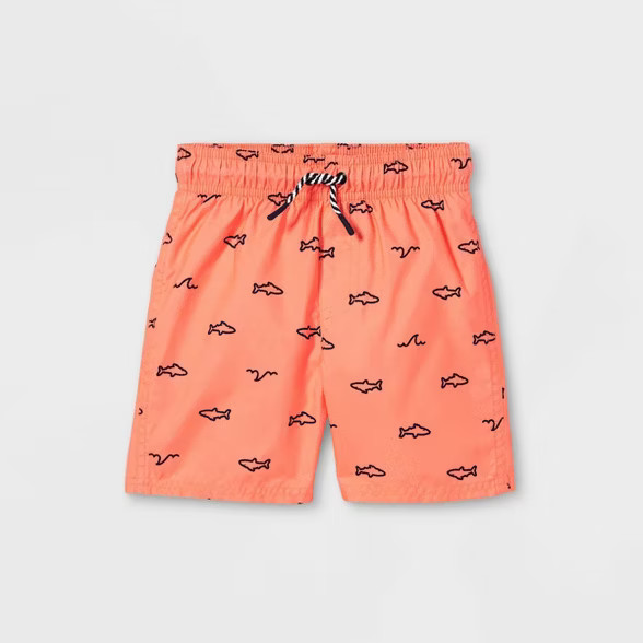 Toddler Boys' Shark Print Swim Trunks - Cat & Jack™ Pink | Target
