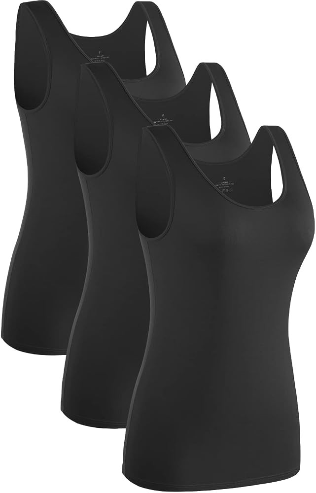 Rosyline 4 Piece Women Tank Tops Basic Sleeveless Undershirt Layering Tanks | Amazon (US)