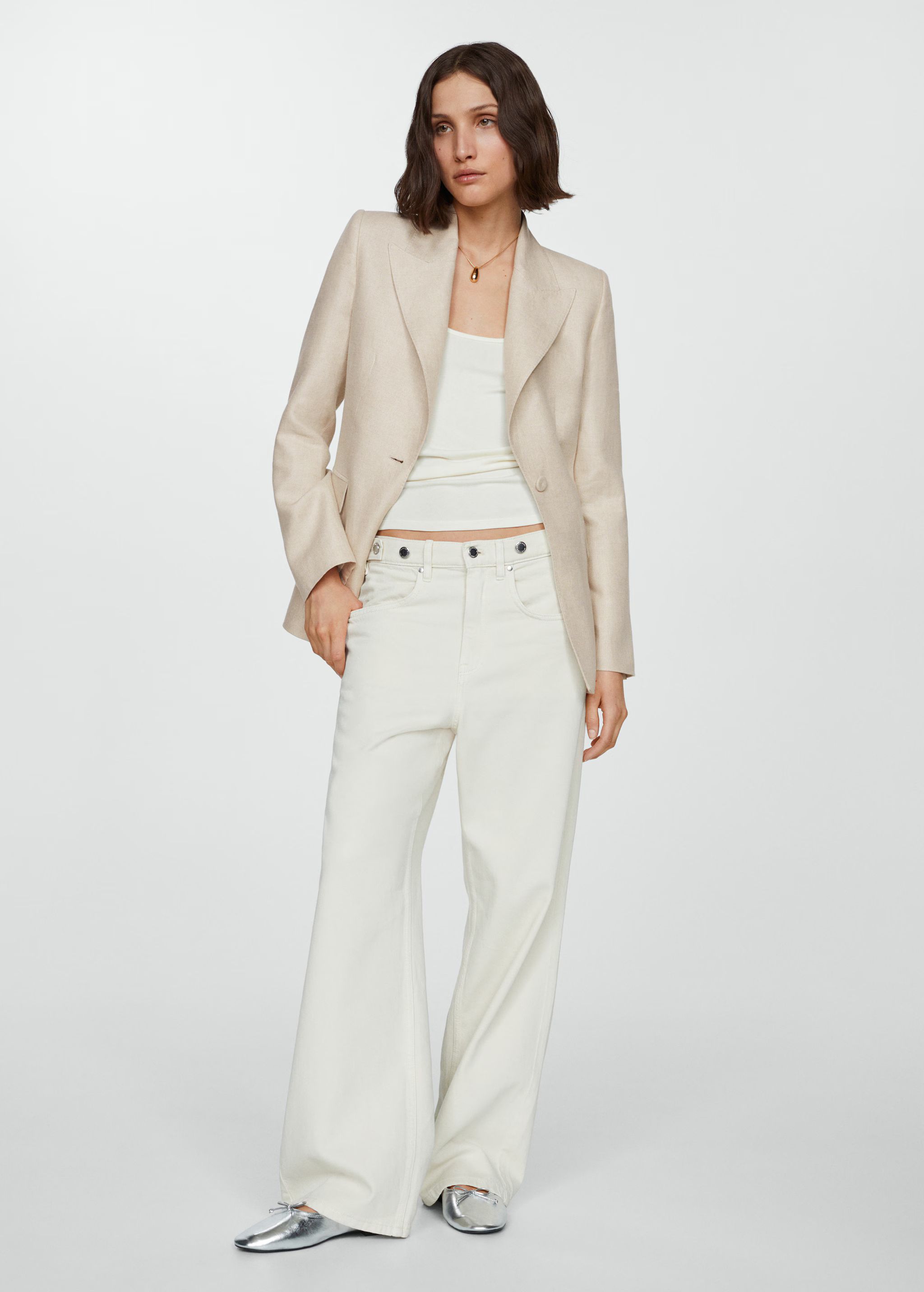 100% linen suit blazer | MANGO (US)