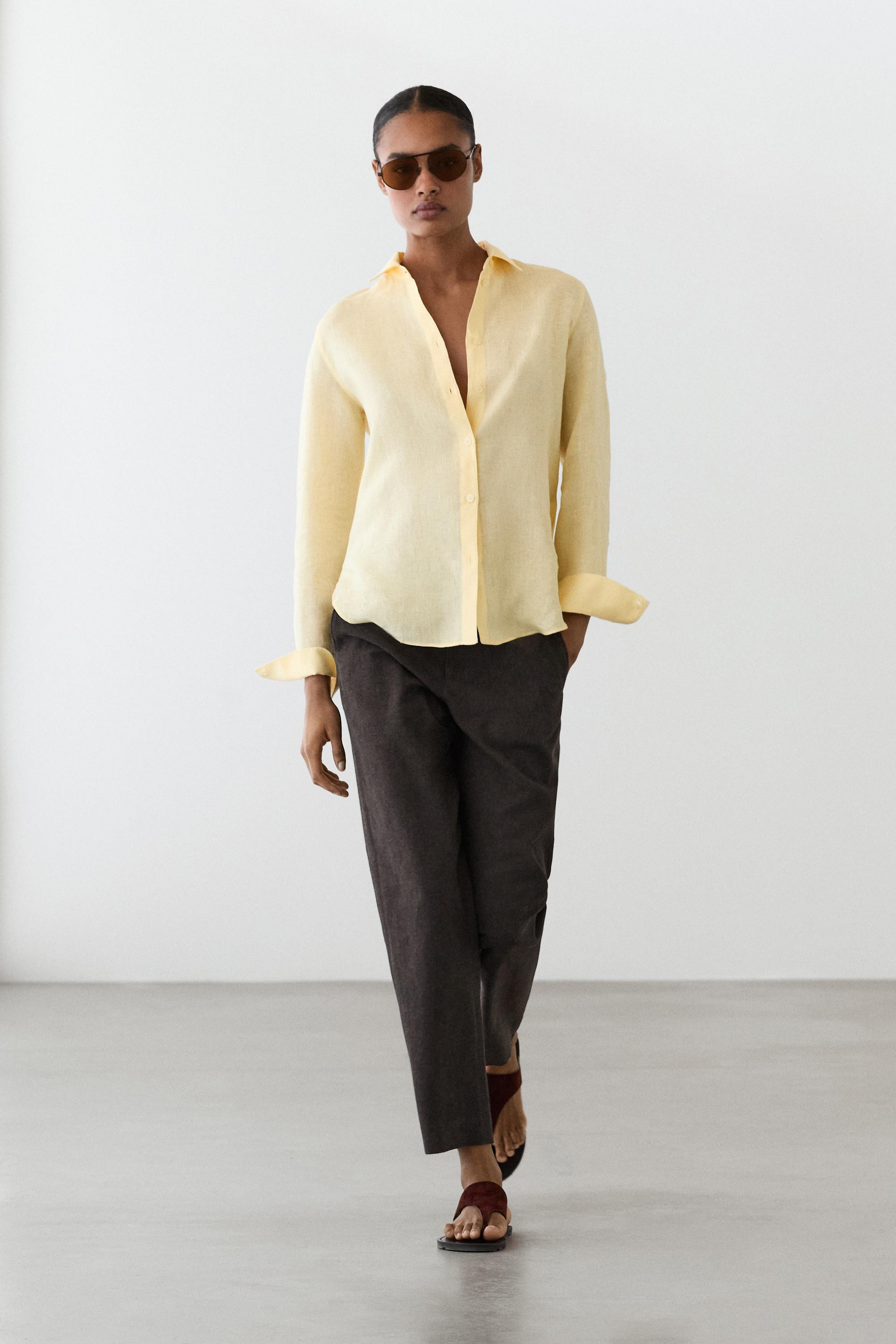 Flowing 100% linen shirt | Massimo Dutti UK