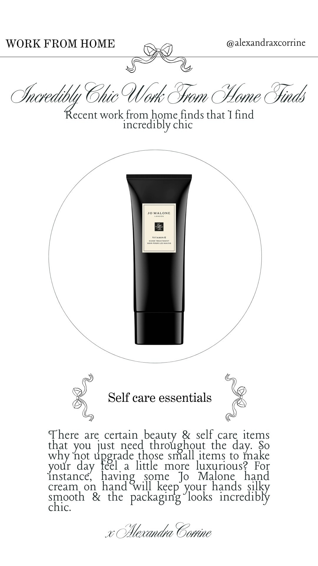 Incredibly chic work from home finds ☕️ recent work from home finds that I find incredibly chic ⌨️

Work from home, wfh, work essentials, home office, chic elegant classic style, chic aesthetic, hand cream, Jo Malone 

#LTKBeauty