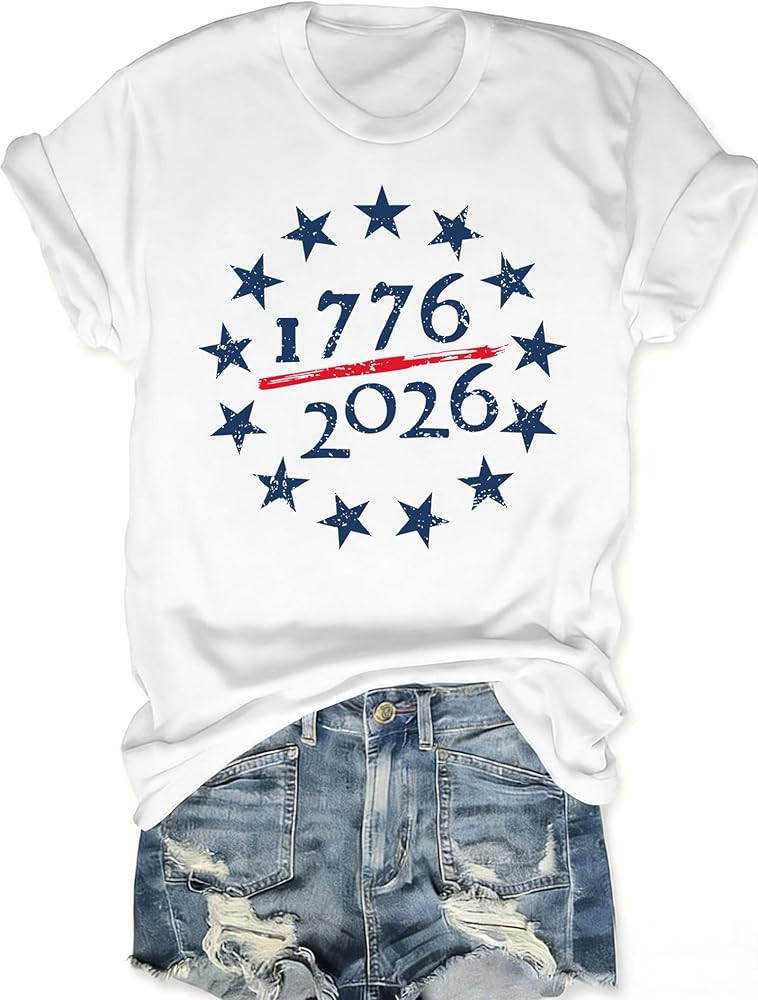 Flag Shirt for Women 4th of July Graphic T-Shirt Patriot Tops USA Short Sleeve Blouse Tees | Amazon (US)