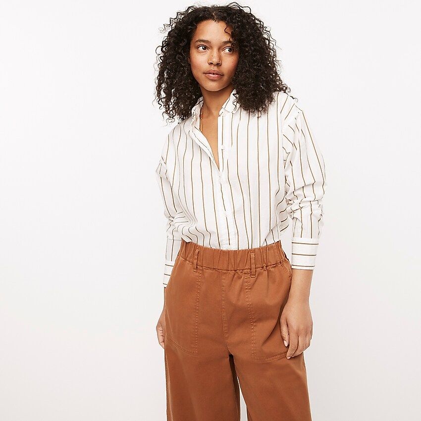 Relaxed-fit washed cotton poplin shirt in wide stripe | J.Crew US